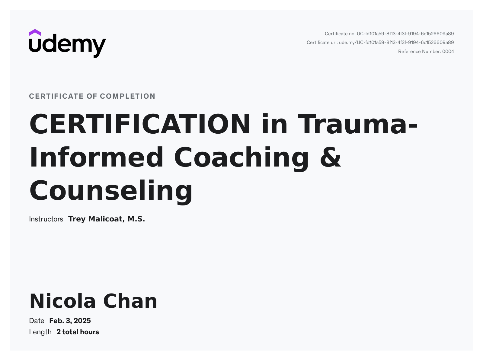 Certification in Trauma-Informed Coaching & Counseling Certification in Trauma-Informed Coaching & Counseling